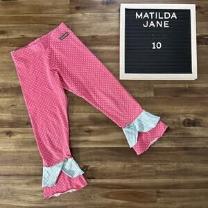 Matilda Jane Camp MJC Guide Me Scrappy Knit Red Cotton Polka Dot Capri Leggings